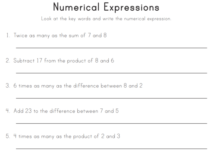 Review of algebraic and numeric expressions