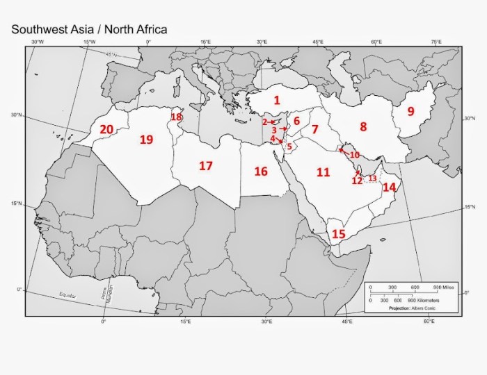 North africa southwest asia map quiz