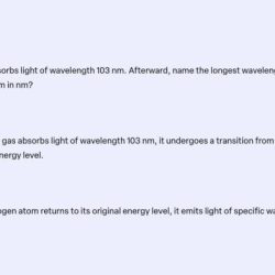 Hydrogen gas absorbs light of wavelength 103 nm .